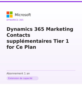 Dynamics 365 Marketing Contacts supplémentaires Tier 1 for Ce Plan