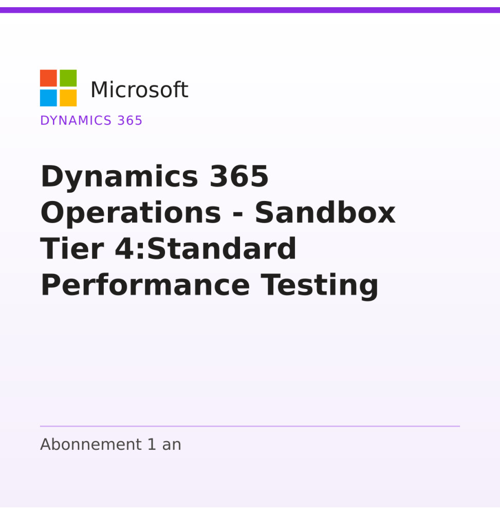 Dynamics 365 Operations - Sandbox Tier 4:Standard Performance Testing — image 1