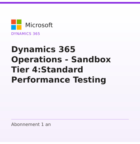ترخيص Dynamics 365 Operations - Sandbox Tier 4:Standard Performance Testing