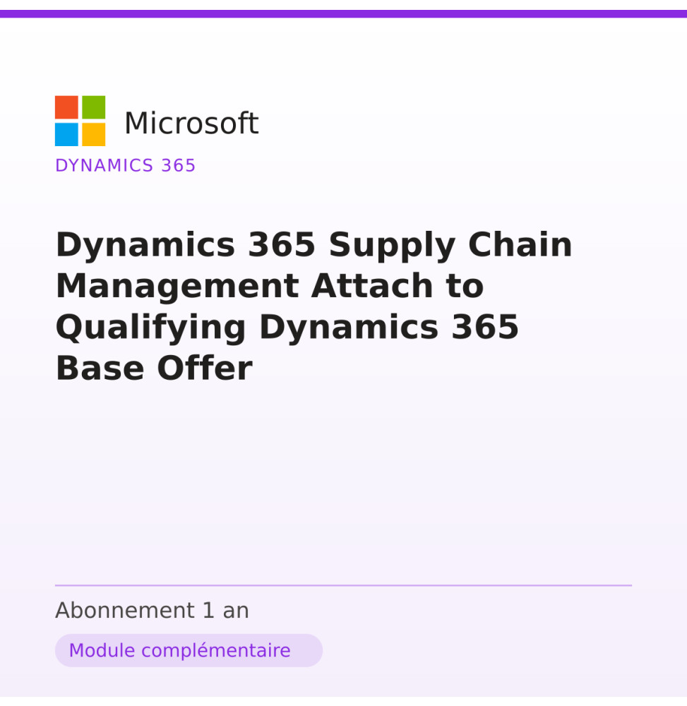 Dynamics 365 Supply Chain Management Attach to Qualifying Dynamics 365 Base Offer — image 1