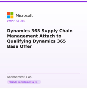 Dynamics 365 Supply Chain Management Attach to Qualifying Dynamics 365 Base Offer