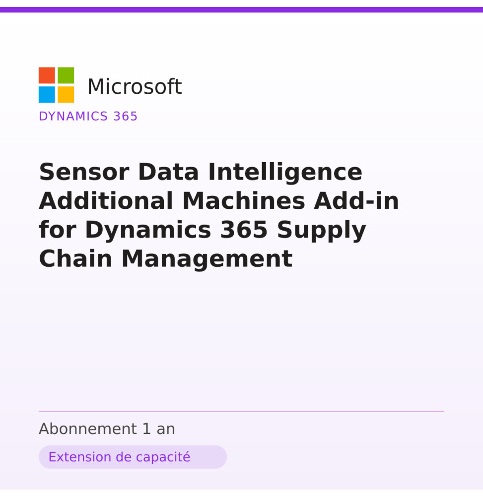 Sensor Data Intelligence Additional Machines Add-in for Dynamics 365 Supply Chain Management — image 1