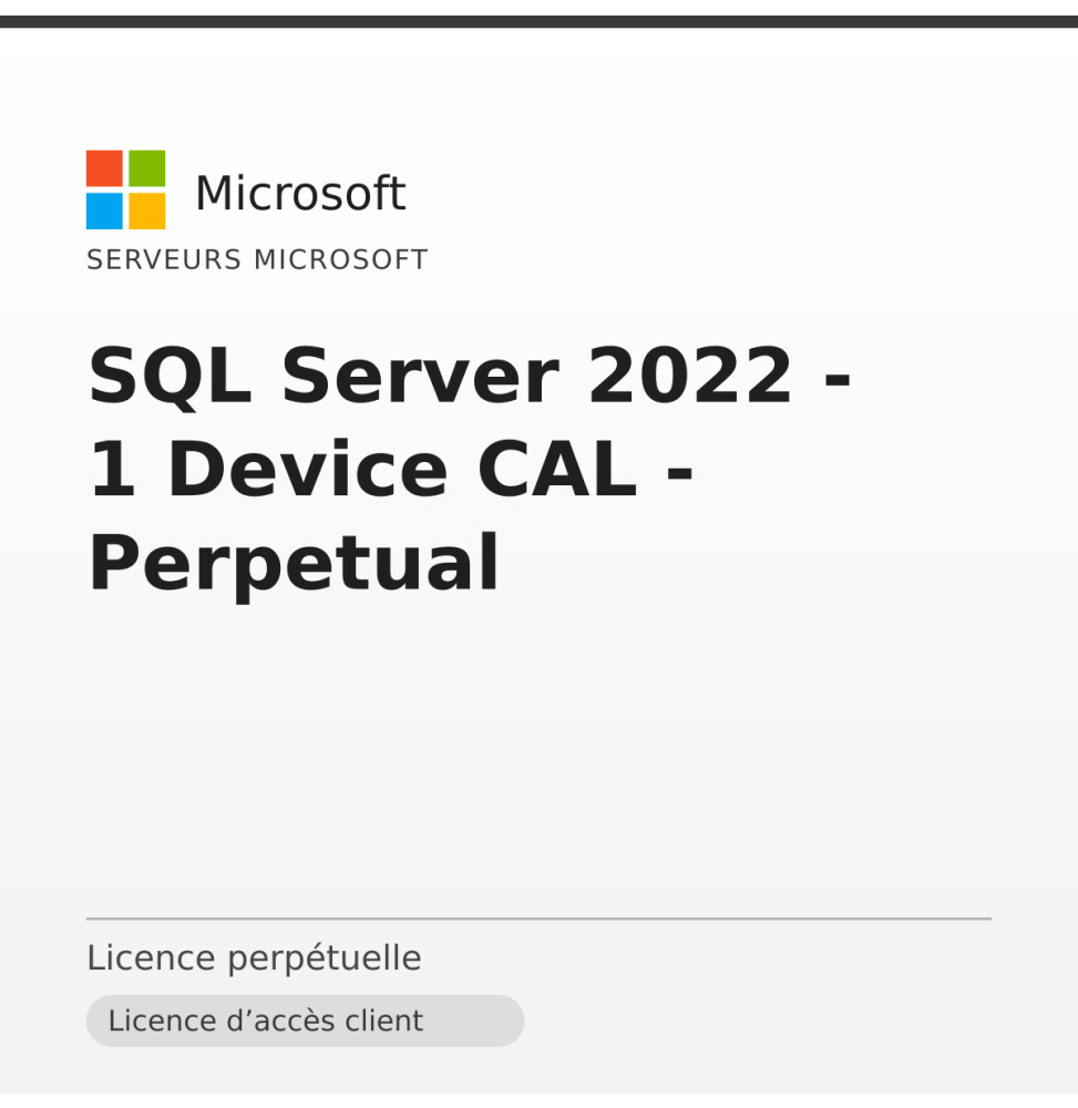 SQL Server 2022 - 1 Device CAL - Perpetual — image 1