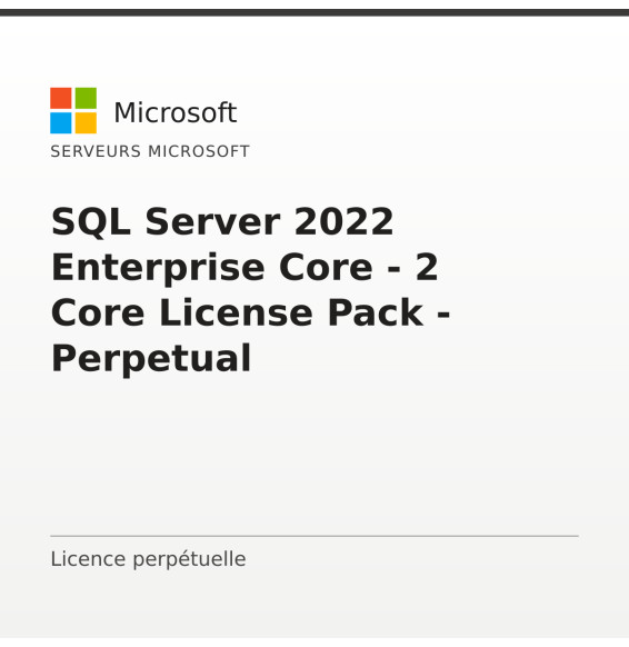 SQL Server 2022 Enterprise Core - 2 Core License Pack - Perpetual