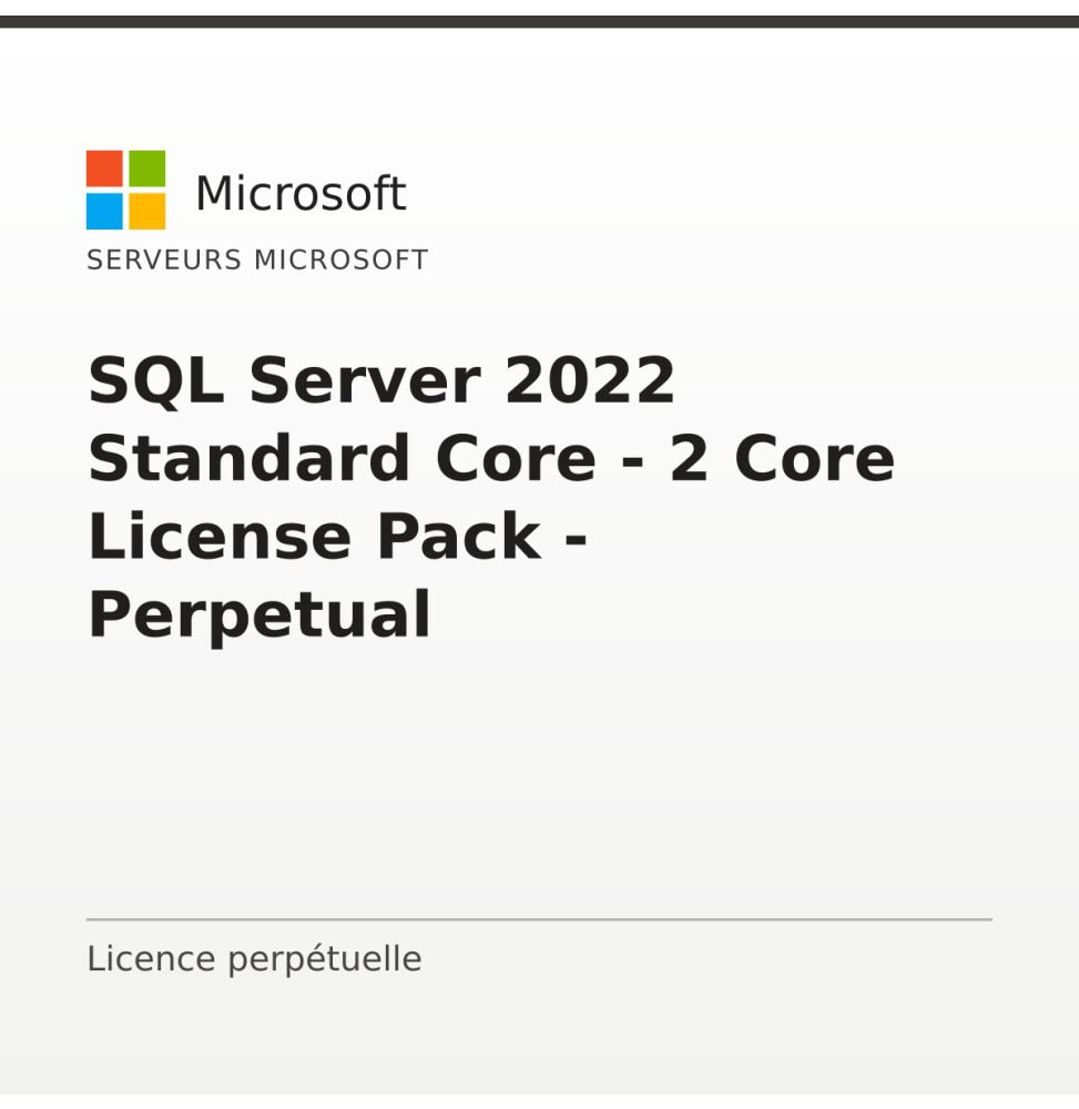SQL Server 2022 Standard Core - 2 Core License Pack - Perpetual — image 1