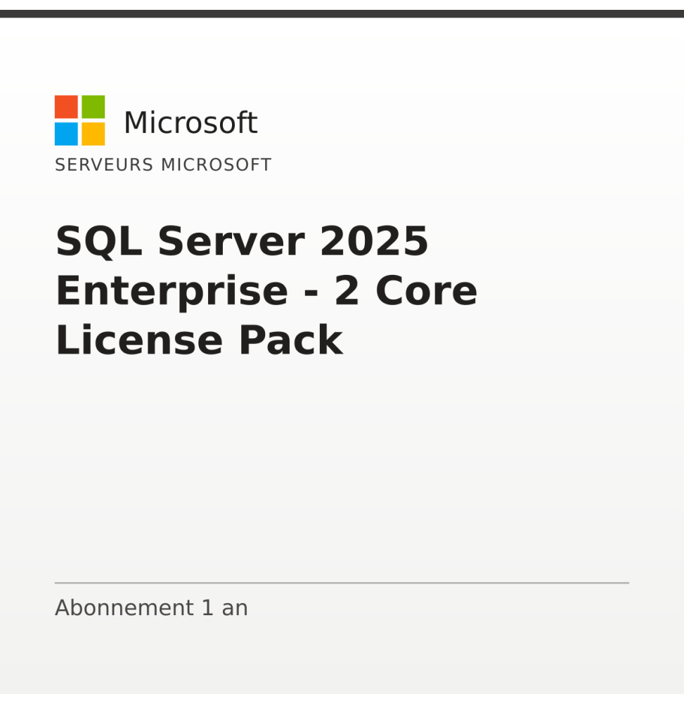 SQL Server 2025 Enterprise - 2 Core License Pack — image 1
