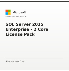 SQL Server 2025 Enterprise - 2 Core License Pack