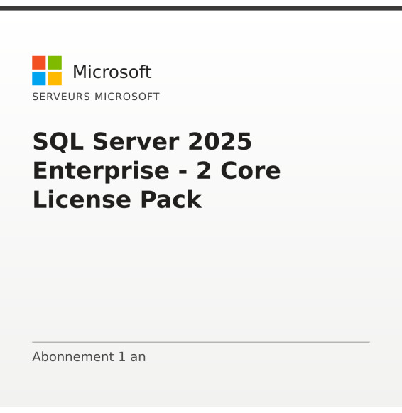 SQL Server 2025 Enterprise - 2 Core License Pack