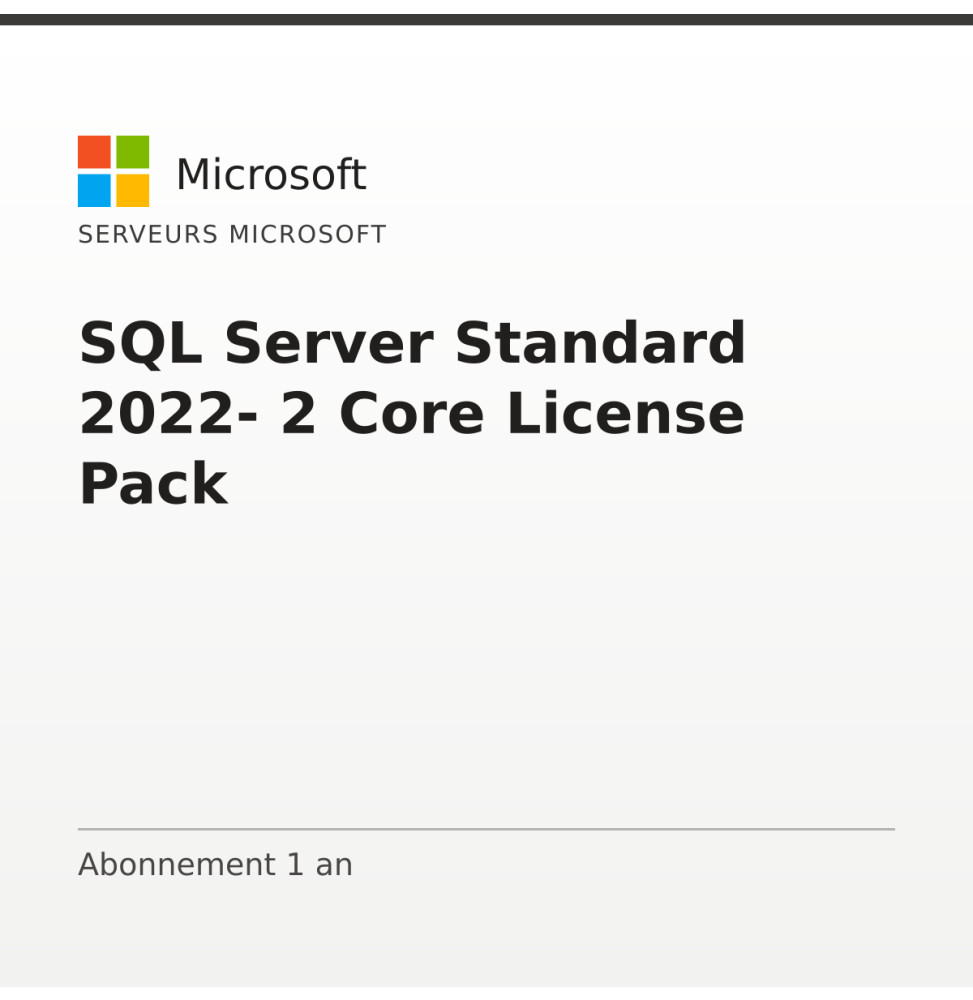 SQL Server Standard 2022- 2 Core License Pack — image 1