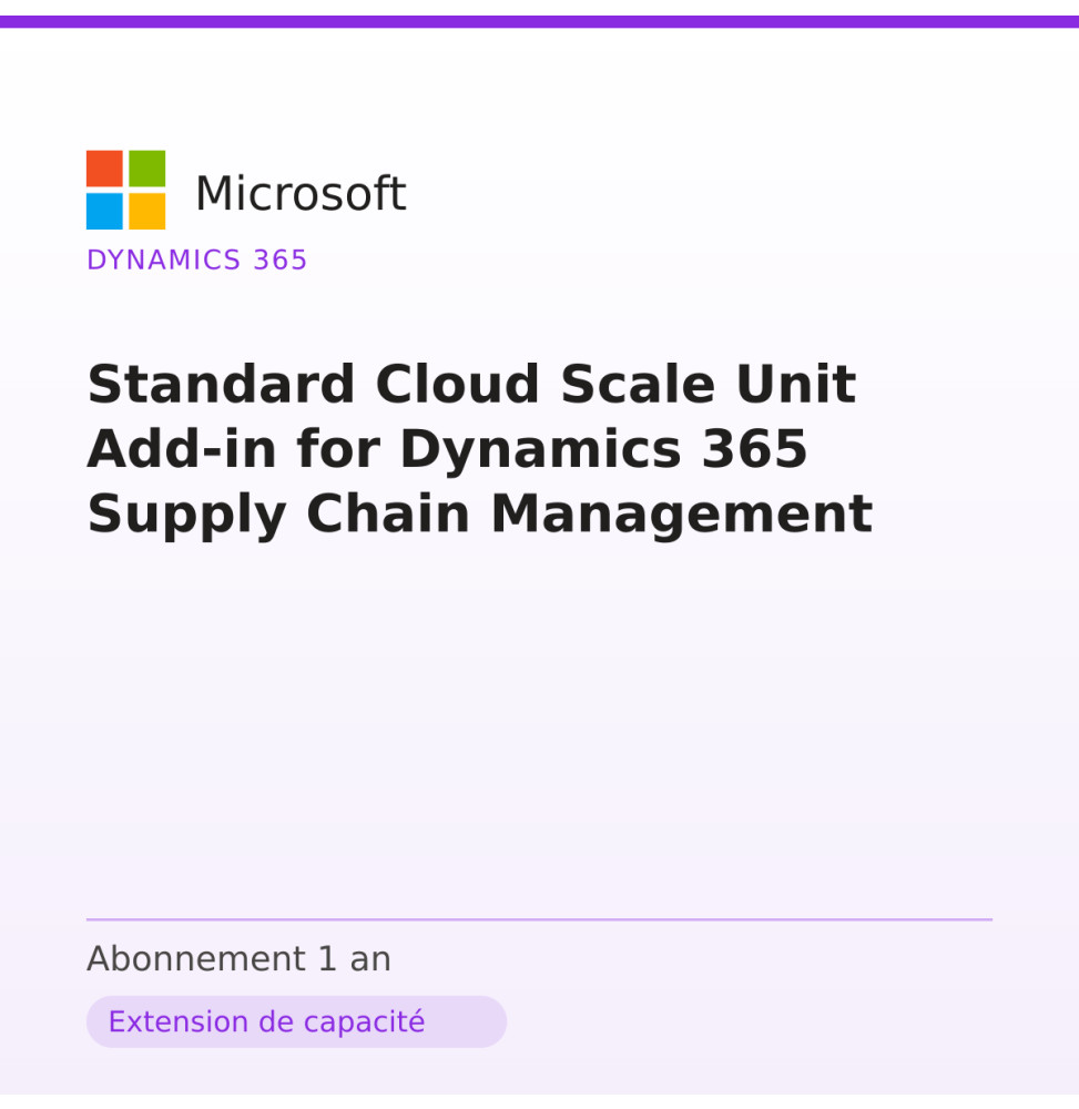 Standard Cloud Scale Unit Add-in for Dynamics 365 Supply Chain Management — image 1