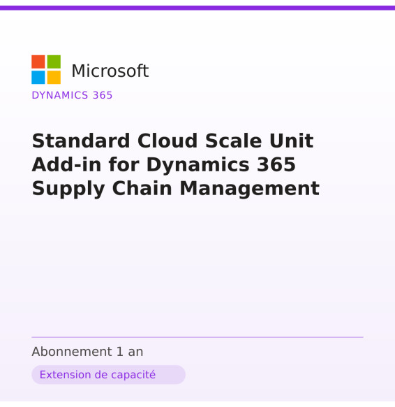 Standard Cloud Scale Unit Add-in for Dynamics 365 Supply Chain Management