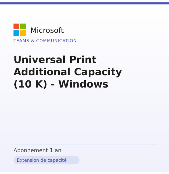Universal Print Additional Capacity (10 K) - Windows