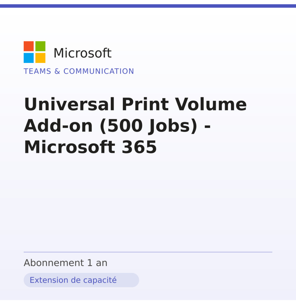 Universal Print Volume Add-on (500 Jobs) - Microsoft 365 — image 1