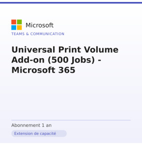 Universal Print Volume Add-on (500 Jobs) - Microsoft 365