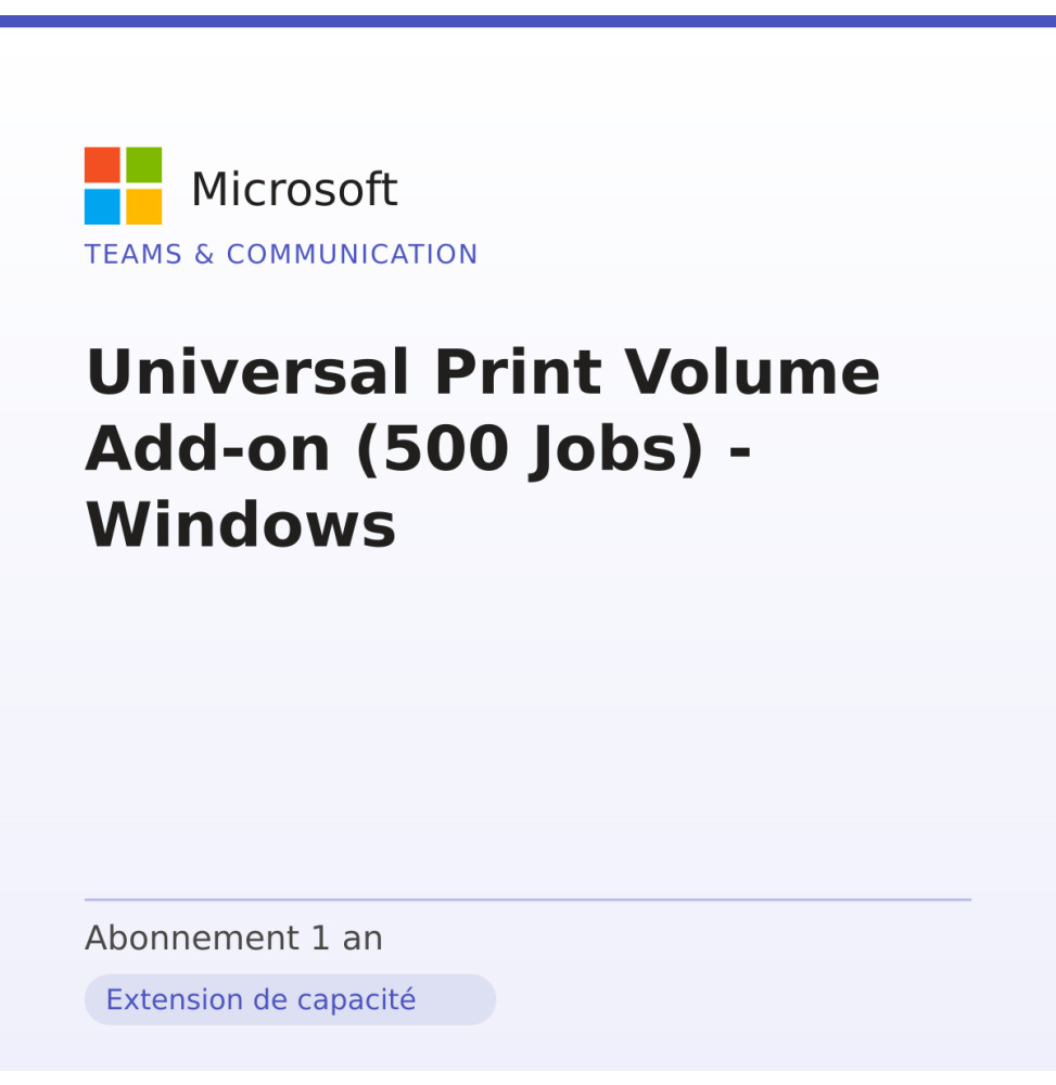 Universal Print Volume Add-on (500 Jobs) - Windows — image 1