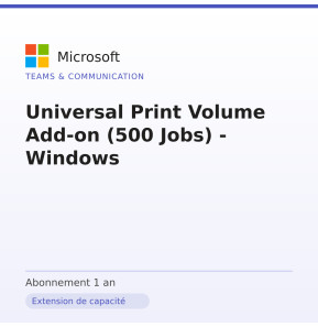 Universal Print Volume Add-on (500 Jobs) - Windows