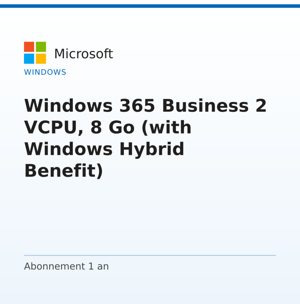 Windows 365 Business 2 VCPU, 8 Go (with Windows Hybrid Benefit) — image 1