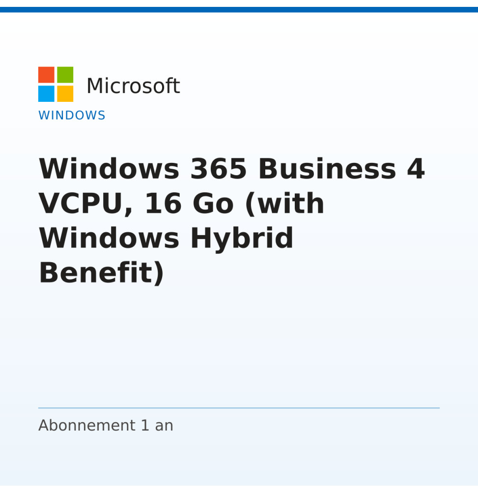 Windows 365 Business 4 VCPU, 16 Go (with Windows Hybrid Benefit) — image 1