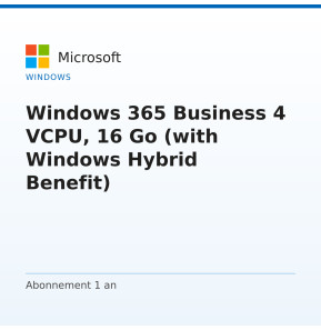 Windows 365 Business 4 VCPU, 16 Go (with Windows Hybrid Benefit)