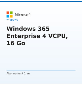 Windows 365 Enterprise 4 VCPU, 16 Go