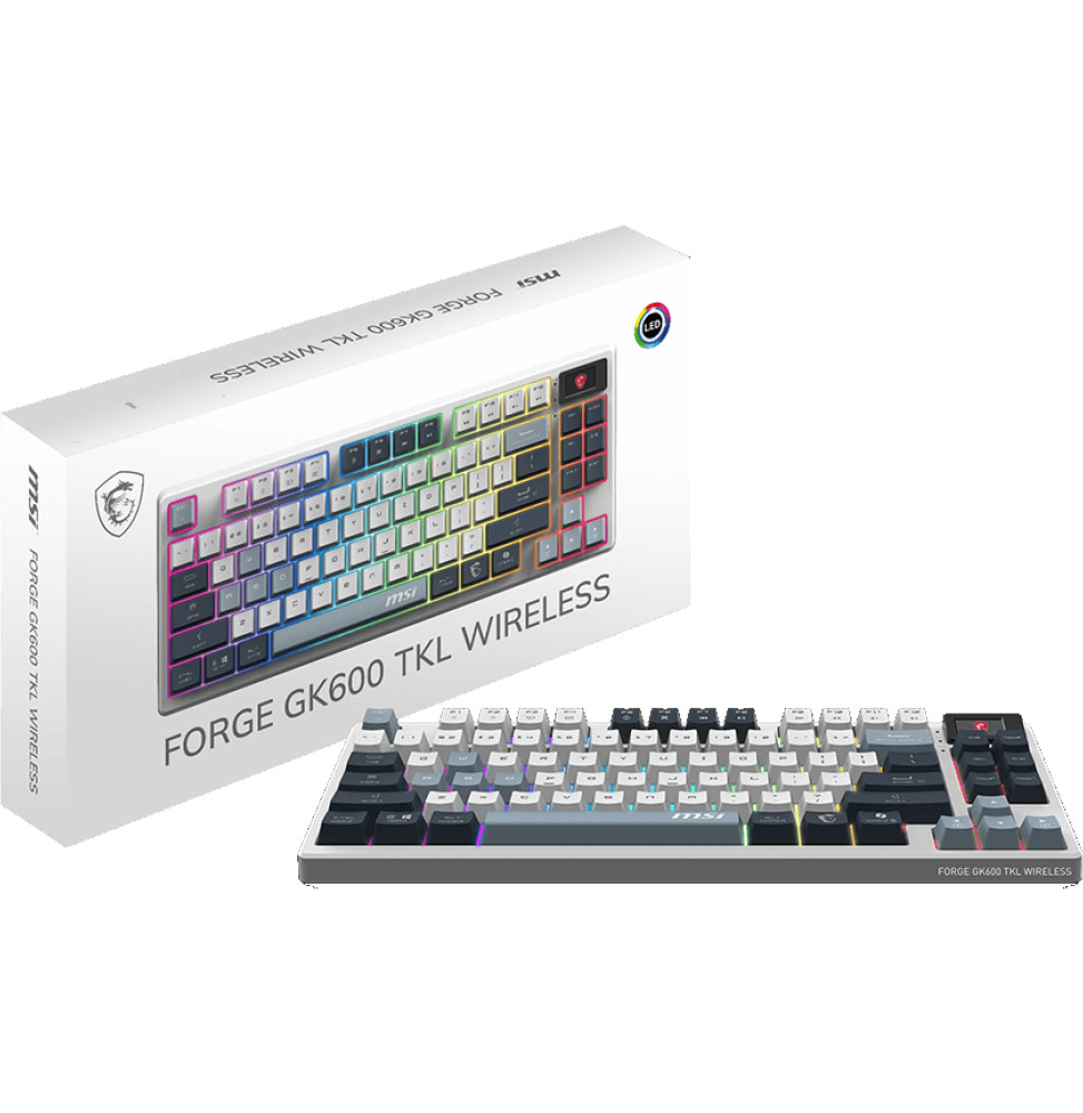 Clavier Gaming Mécanique Sans Fil MSI Forge GK600 TKL Sky FR (4711377284189) — image 5