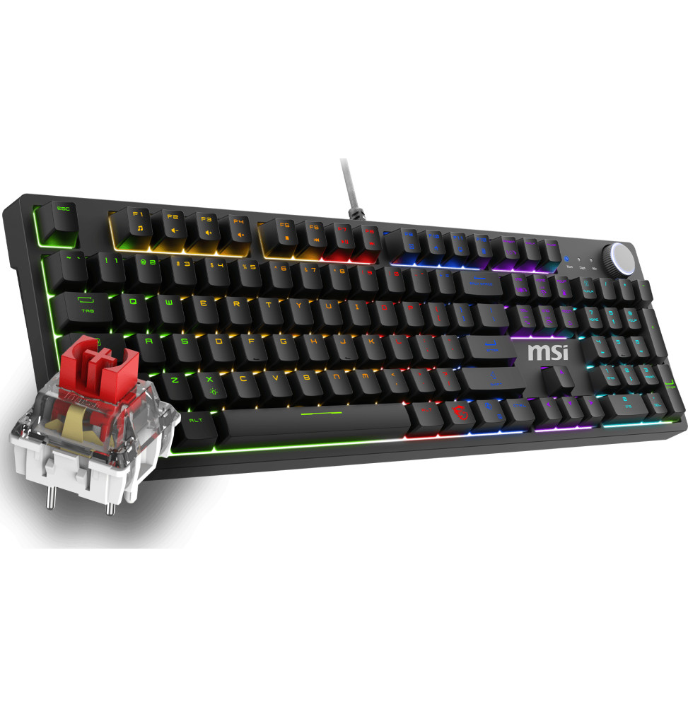 Clavier gaming rétroéclairé mécanique MSI FORGE GK320 RED - AZERTY (4711377324649) — image 6