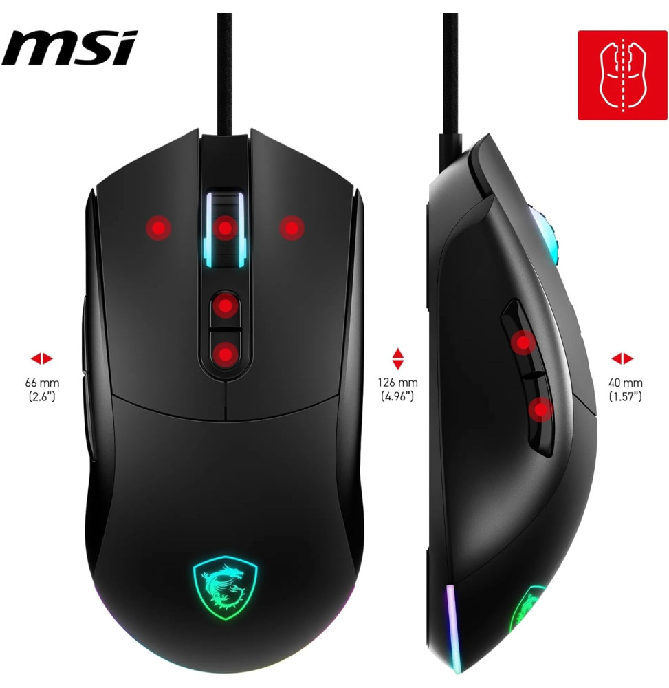 Souris gaming filaire MSI FORGE GM320 (4711377367523) — image 2