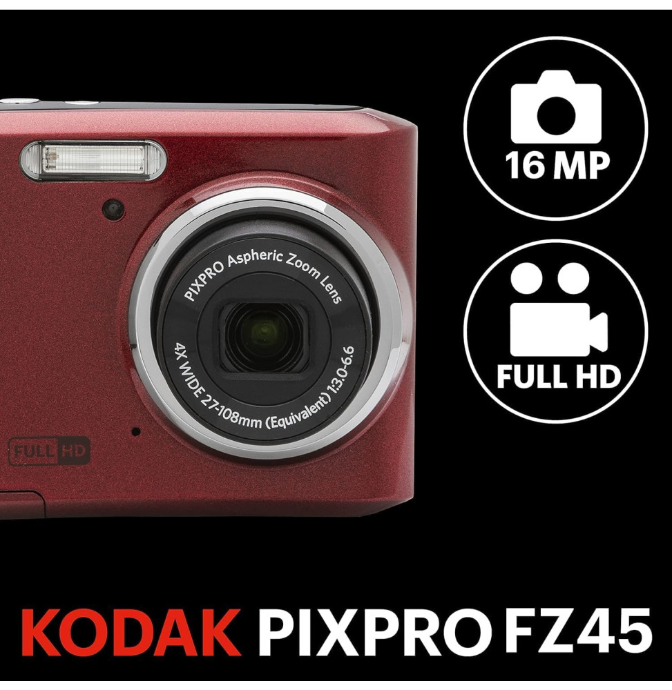 Appareil Photo Numérique Kodak Pixpro FZ45 Rouge (819900014044) — image 2