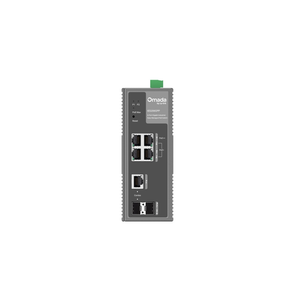 Switch industriel TP-Link IES206GPP Omada 6 ports Gigabit avec 3 ports PoE+ et 1 port PoE++