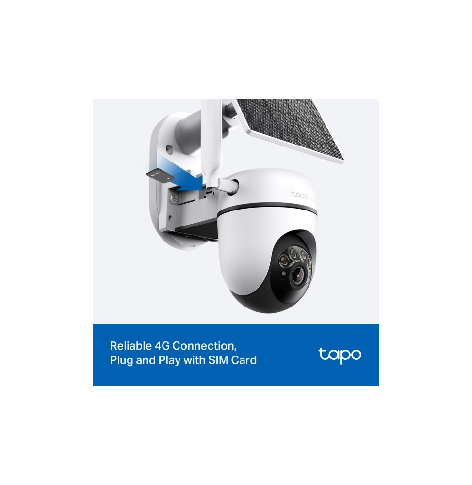 Caméra de sécurité solaire 4G LTE TP-Link Tapo C615G Kit 2K pan/tilt
