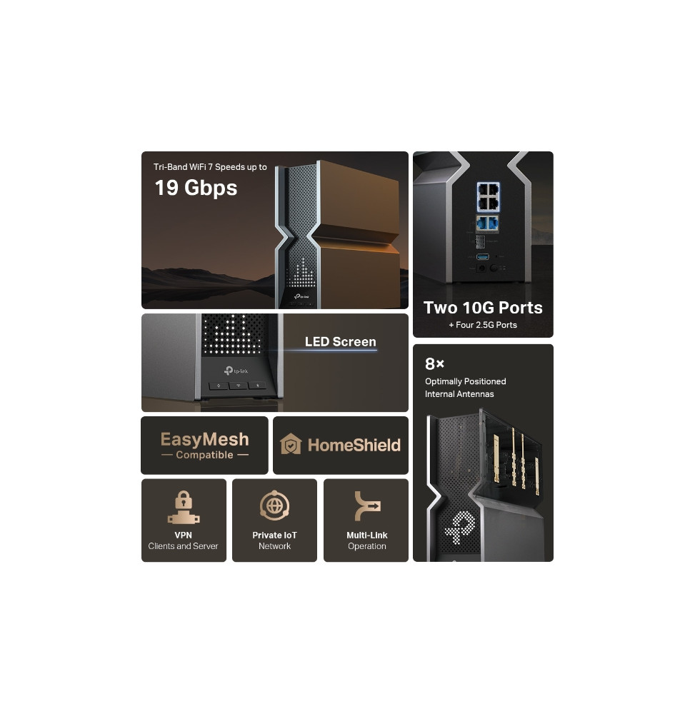 Routeur WiFi 7 TP-Link Archer BE800 BE19000 tri-bande