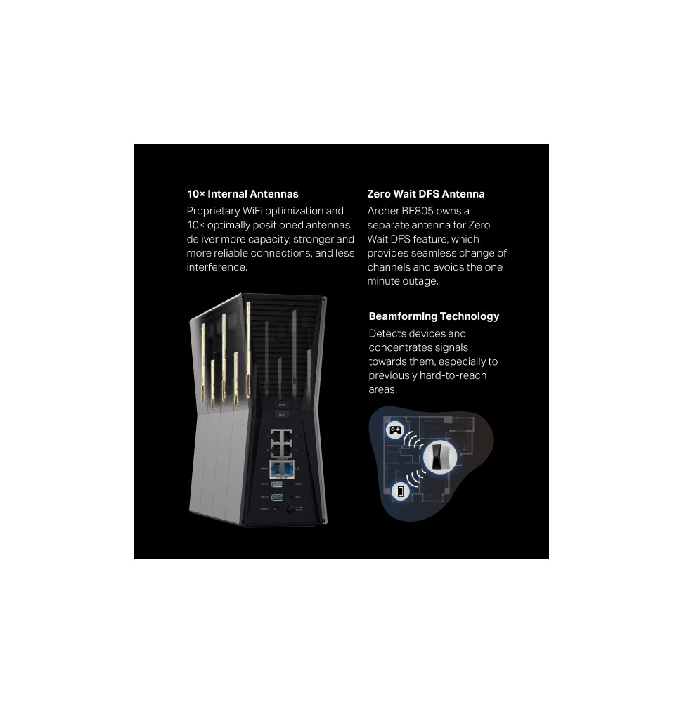 Routeur WiFi 7 TP-Link Archer BE805 BE19000 tri-bande