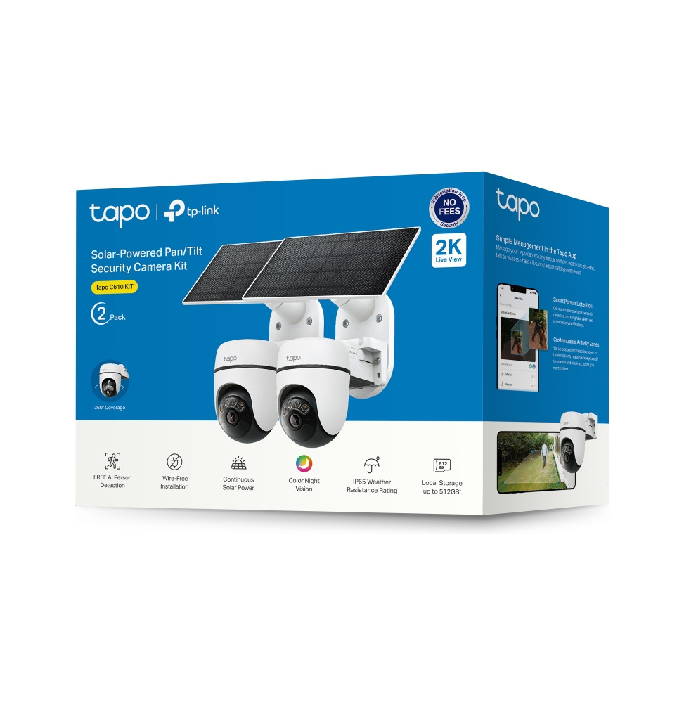 Caméra de surveillance solaire TP-Link Tapo C610 Kit 2K panoramique/inclinable (TAPO C610 KIT) — image 4