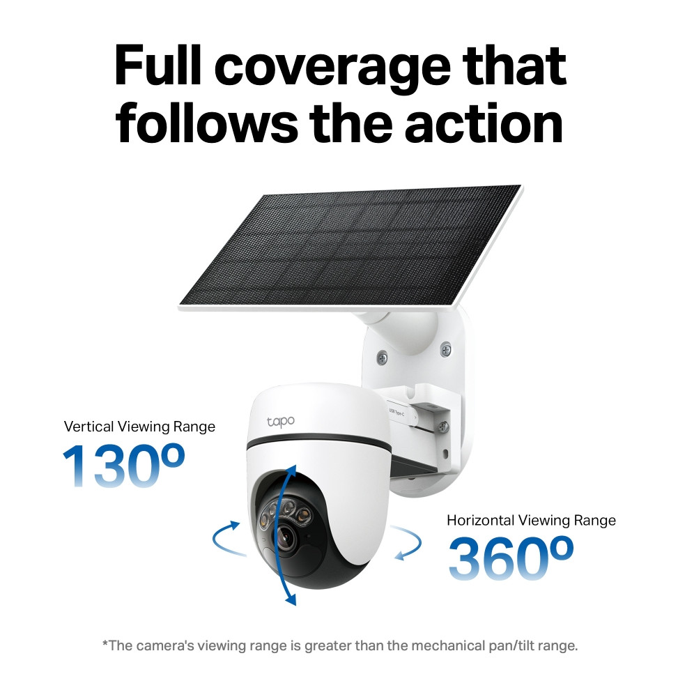 Caméra de surveillance solaire TP-Link Tapo C610 Kit 2K panoramique/inclinable (TAPO C610 KIT) — image 5