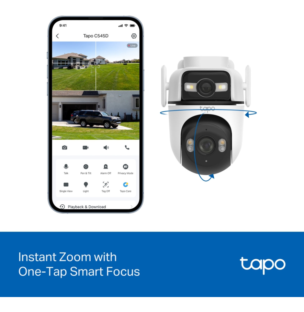 Caméra de sécurité extérieure TP-Link Tapo C545D 2K WiFi double objectif (TAPO C545D) — image 8