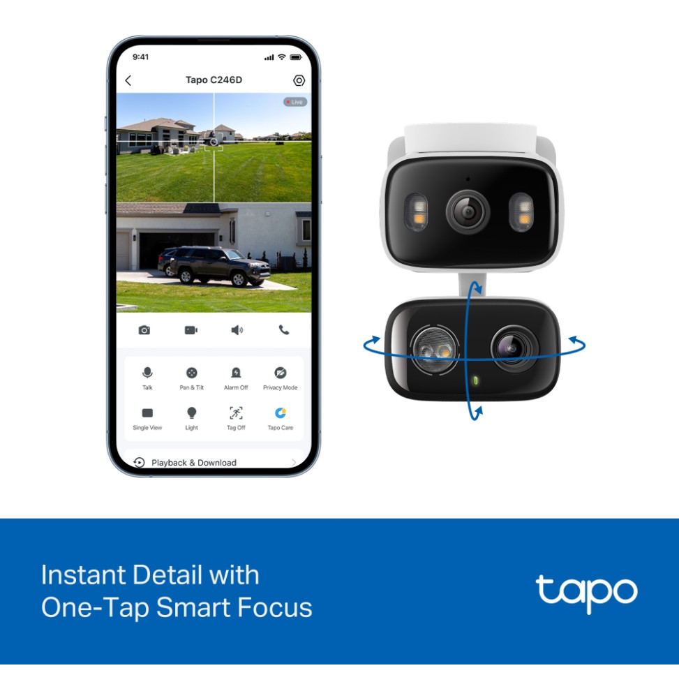 كاميرا مراقبة بالذكاء الاصطناعي TP-Link Tapo C246D بعدستين داخلي/خارجي (TAPO C246D) — صورة 7