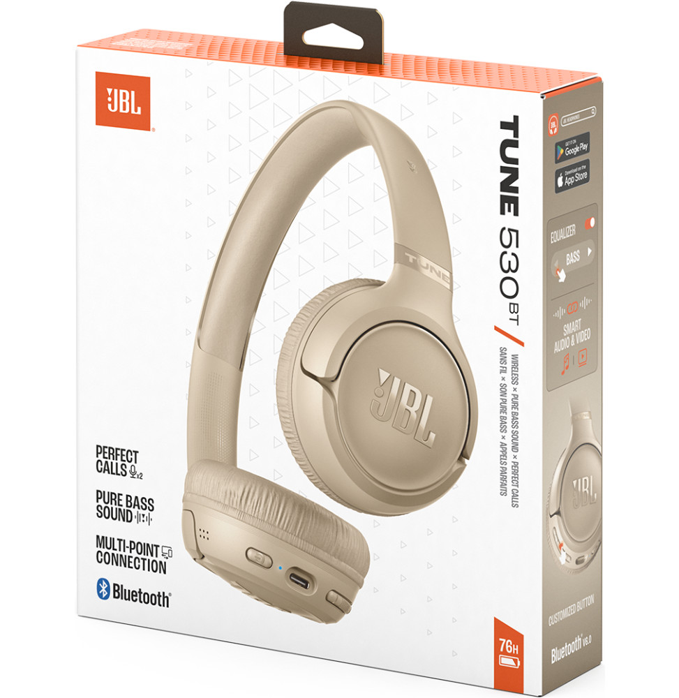 JBL Tune 530 Bluetooth Headphones Beige — image 10