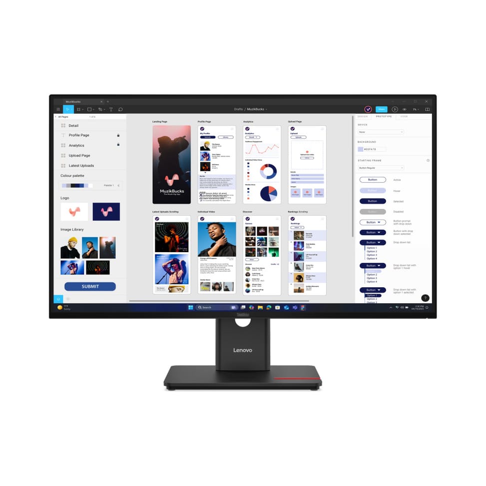 Écran 31,5" 4K UHD Lenovo ThinkVision T32UD-40 (64B0GAT1EU) – view 2