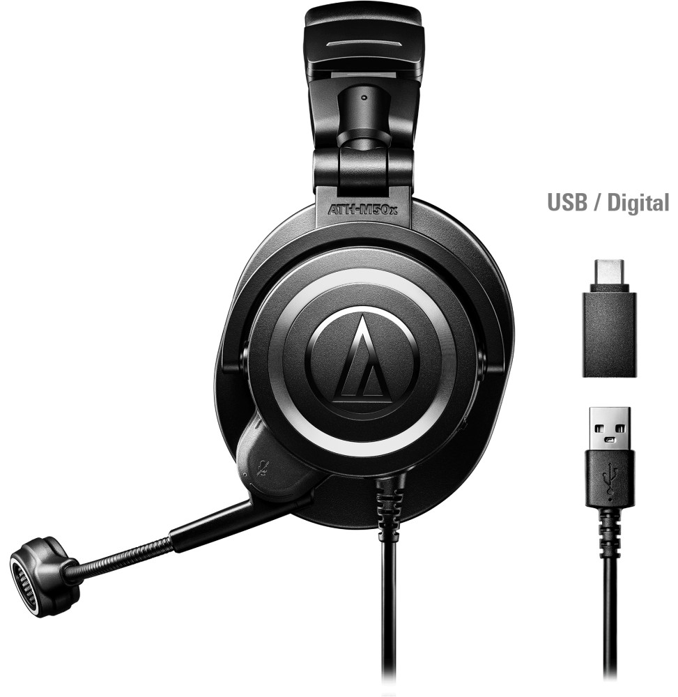 Audio-Technica ATH-M50x StreamSet USB — Casque-micro broadcast USB-C – vue 3