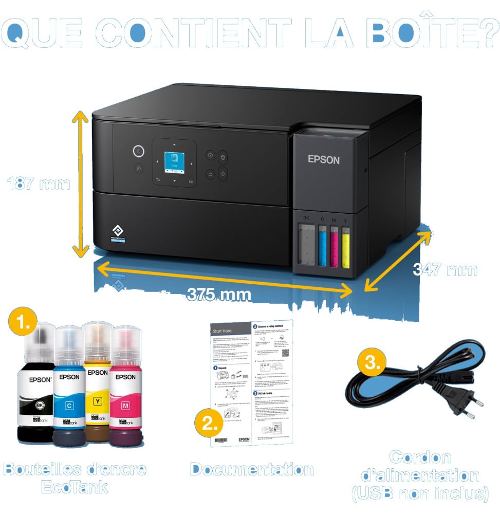 Epson EcoTank L4360 Imprimante multifonction à réservoirs rechargeables (C11CL41411) – vue 4