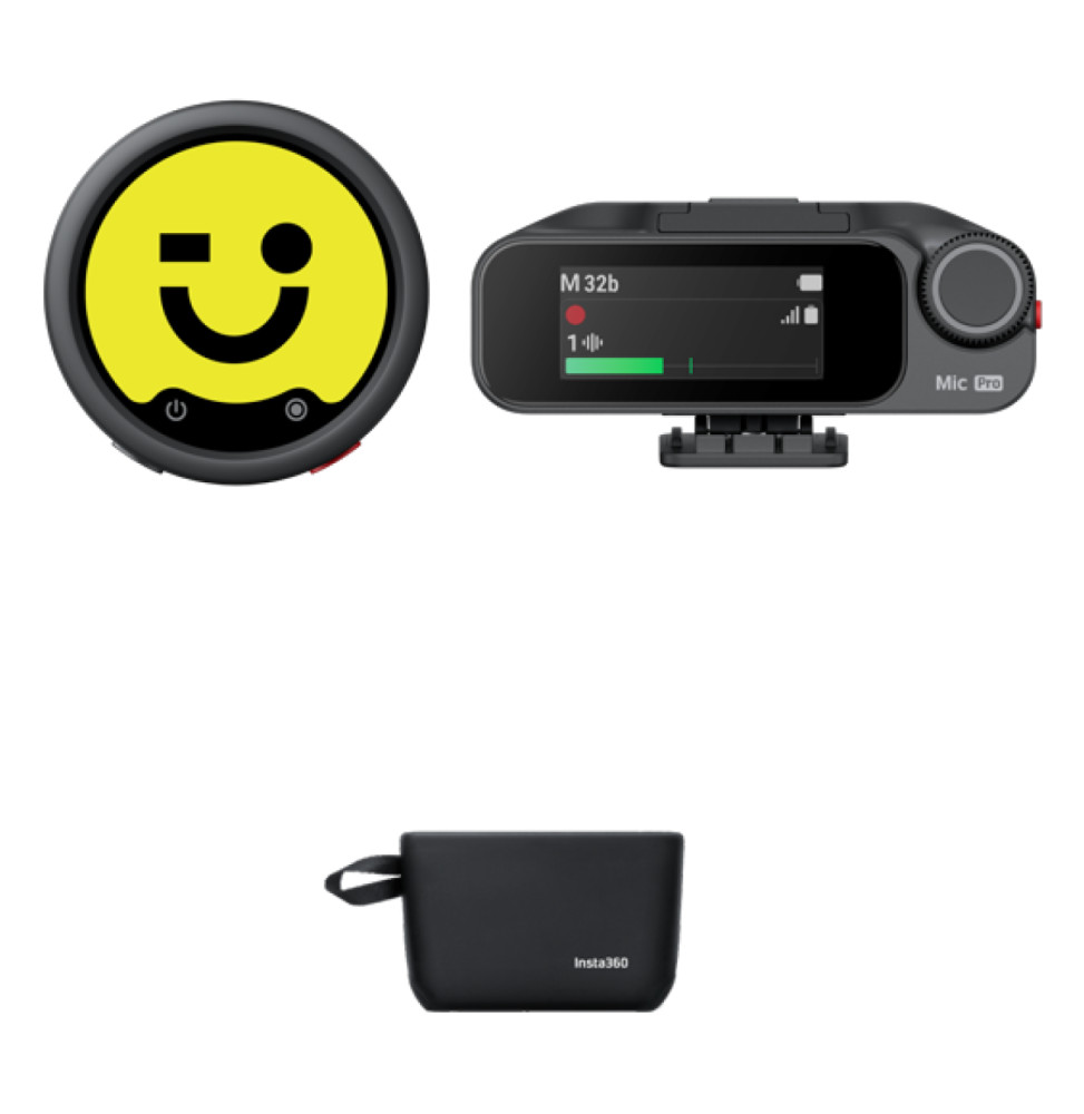 Microphone sans fil Insta360 Mic Pro 2 émetteurs + 1 récepteur
