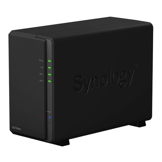 Serveur NAS compact à 2 baies Synology DiskStation DS216PLAY (Transcodage vidéo Ultra HD 4K)