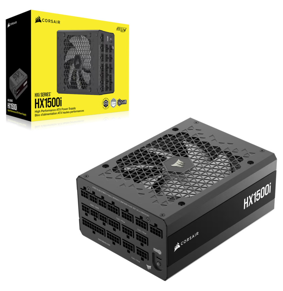 Bloc alimentation Corsair HX1500i, 80 PLUS Platinum, C20 Version (CP-9020309-EU)