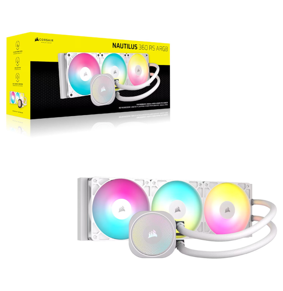 مبرد سائل للمعالج Corsair NAUTILUS 360 RS ARGB أبيض (CW-9060095-WW) — صورة 2