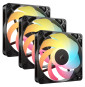 Kit de trois ventilateurs de boîtier Corsair RS120-R ARGB 120 mm PWM Noir (CO-9050196-WW)