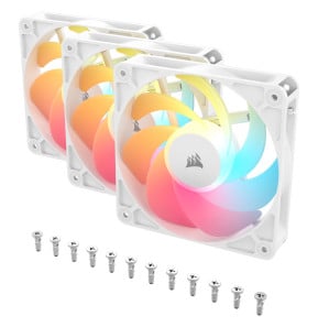 Kit de trois ventilateurs de boîtier Corsair RS120-R ARGB 120 mm PWM Blanc (CO-9050197-WW) — image 3