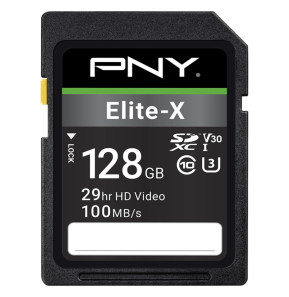 Carte mémoire SDXC PNY Elite-X 128 Go Class 10 U3 V30 (P-SD128U3100EX-GE)