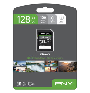 Carte mémoire SDXC PNY Elite-X 128 Go Class 10 U3 V30 (P-SD128U3100EX-GE) — image 3