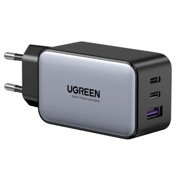 Chargeur mural Ugreen Nexode 65W GaN 3 ports USB-C et USB-A Gris (10335)