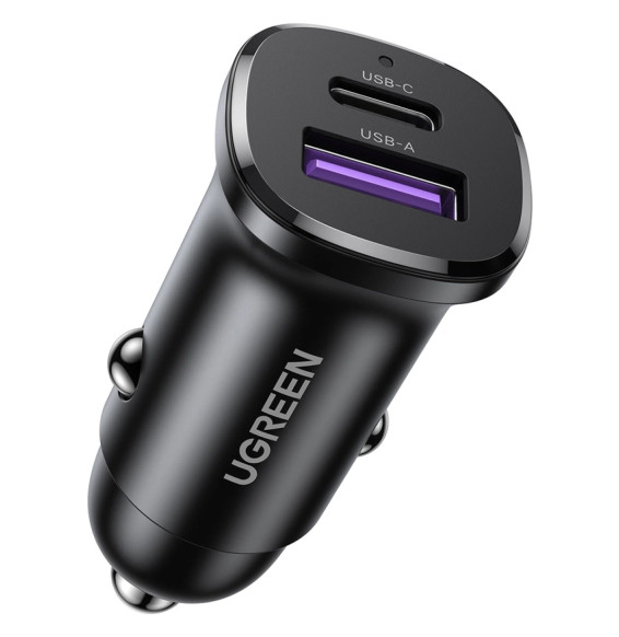 Chargeur de voiture Ugreen EC305 30W USB-C et USB-A Noir (25845)